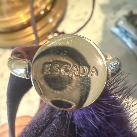 Escada Deep Plum Suede Baguette - Picture 3 of 8